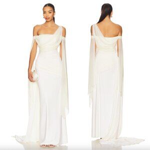 NEW Deme by Gabriella Cynthia Maxi Dress Off White Formal Bridal Wedding Gown XS